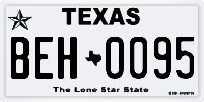 TX license plate BEH0095