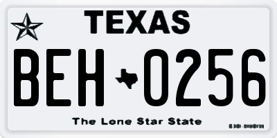TX license plate BEH0256