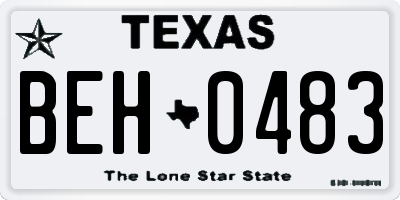 TX license plate BEH0483