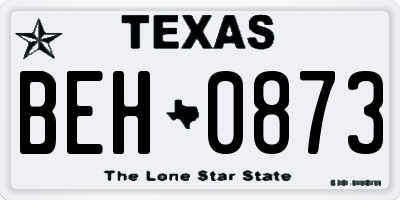TX license plate BEH0873