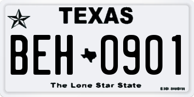 TX license plate BEH0901