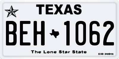 TX license plate BEH1062