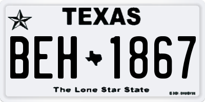 TX license plate BEH1867