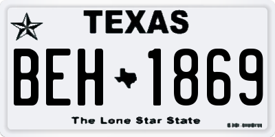 TX license plate BEH1869