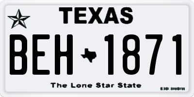 TX license plate BEH1871