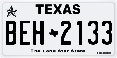 TX license plate BEH2133