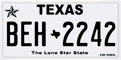 TX license plate BEH2242