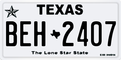 TX license plate BEH2407