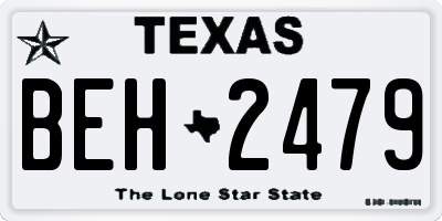 TX license plate BEH2479