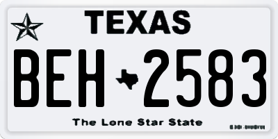 TX license plate BEH2583