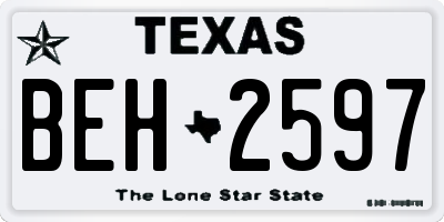 TX license plate BEH2597