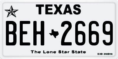 TX license plate BEH2669