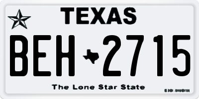 TX license plate BEH2715