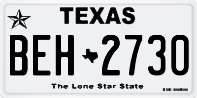 TX license plate BEH2730