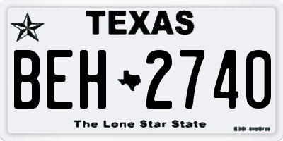 TX license plate BEH2740