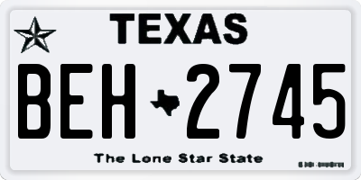 TX license plate BEH2745
