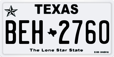 TX license plate BEH2760