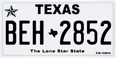 TX license plate BEH2852