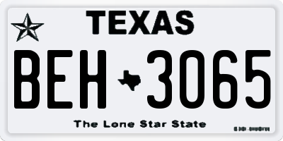 TX license plate BEH3065