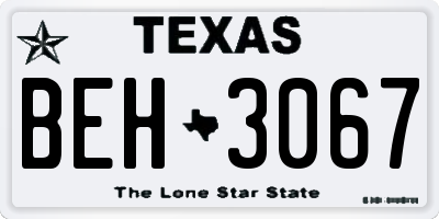 TX license plate BEH3067