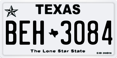 TX license plate BEH3084