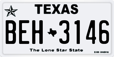 TX license plate BEH3146