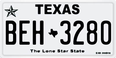 TX license plate BEH3280