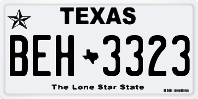 TX license plate BEH3323
