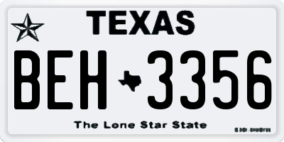 TX license plate BEH3356