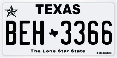 TX license plate BEH3366
