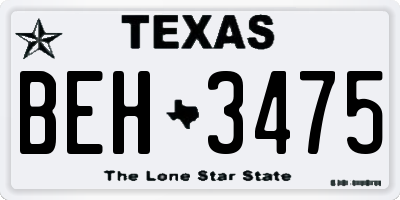 TX license plate BEH3475