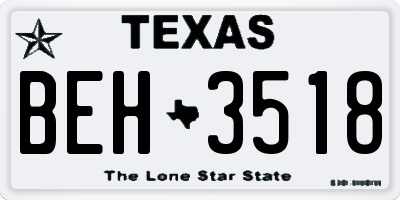 TX license plate BEH3518