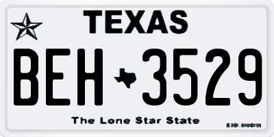 TX license plate BEH3529