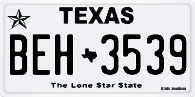 TX license plate BEH3539