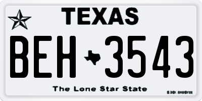 TX license plate BEH3543