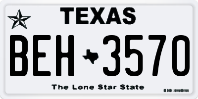 TX license plate BEH3570