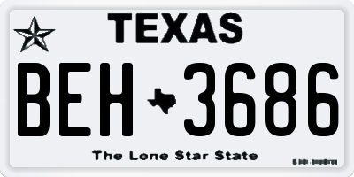 TX license plate BEH3686