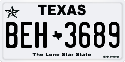 TX license plate BEH3689