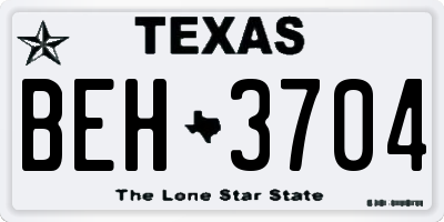 TX license plate BEH3704