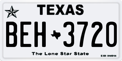 TX license plate BEH3720