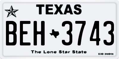 TX license plate BEH3743