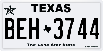 TX license plate BEH3744