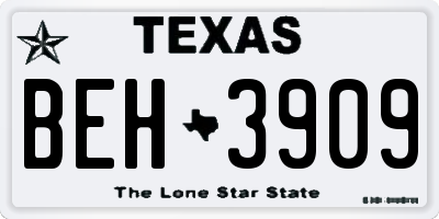 TX license plate BEH3909