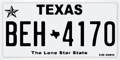 TX license plate BEH4170