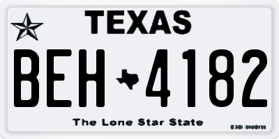 TX license plate BEH4182