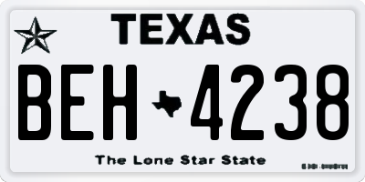 TX license plate BEH4238