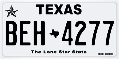 TX license plate BEH4277