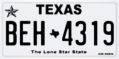 TX license plate BEH4319