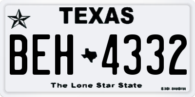 TX license plate BEH4332