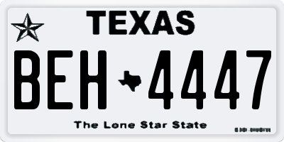 TX license plate BEH4447